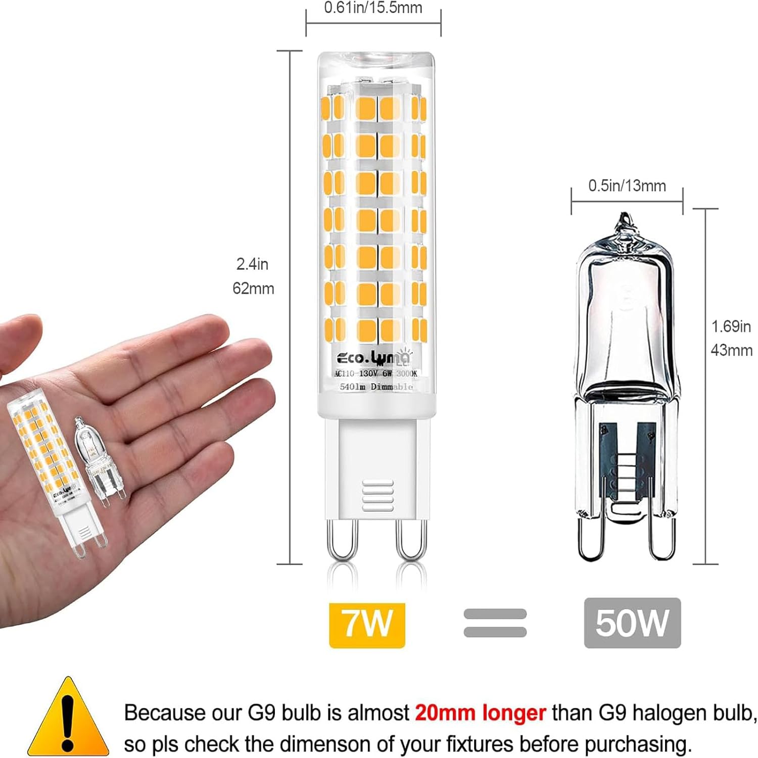 Bec LED G9 7W Echivalent 50W Ceramica