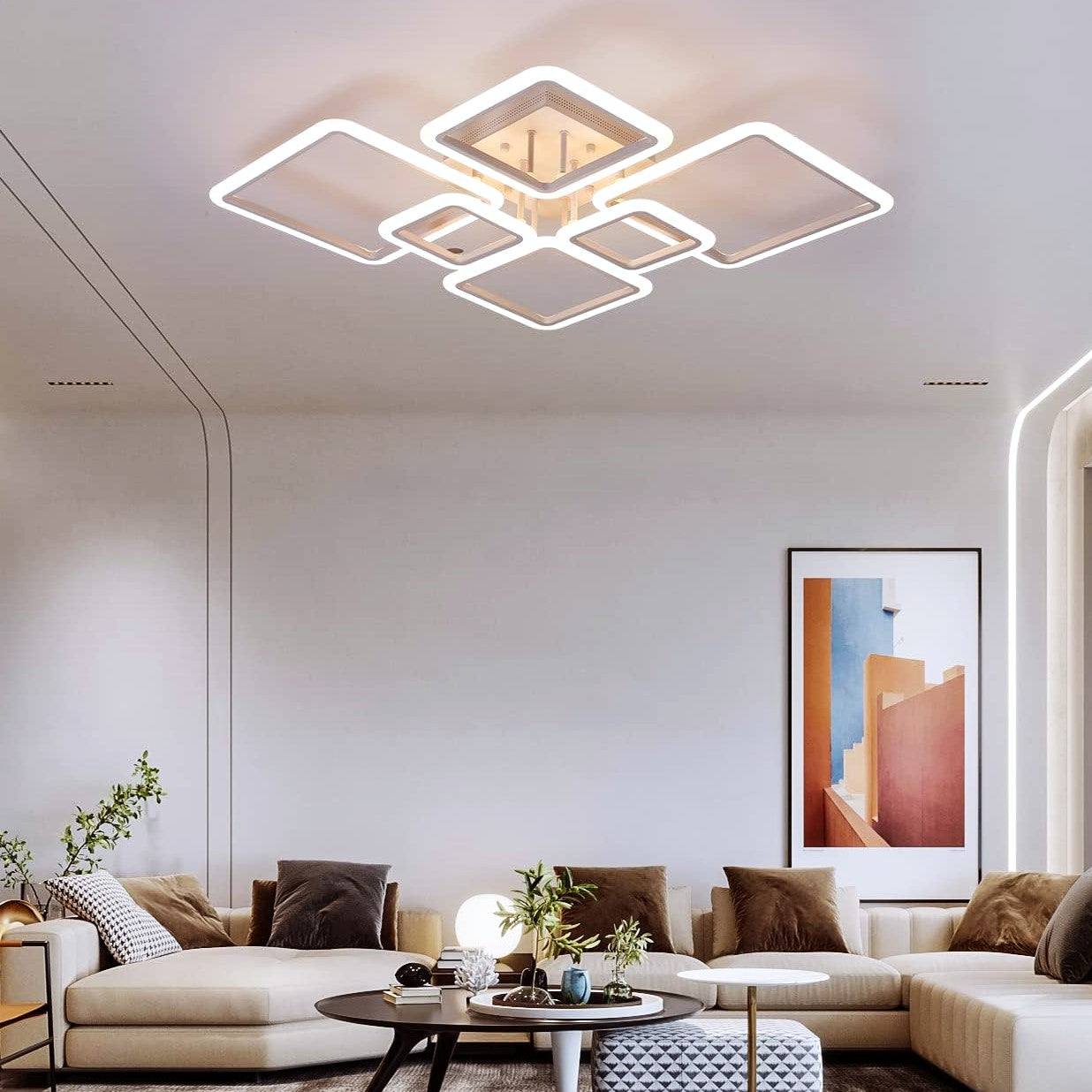 Lustra LED 4+2 DIAMOND MAXI Design Telecomanda Echivalent 600W