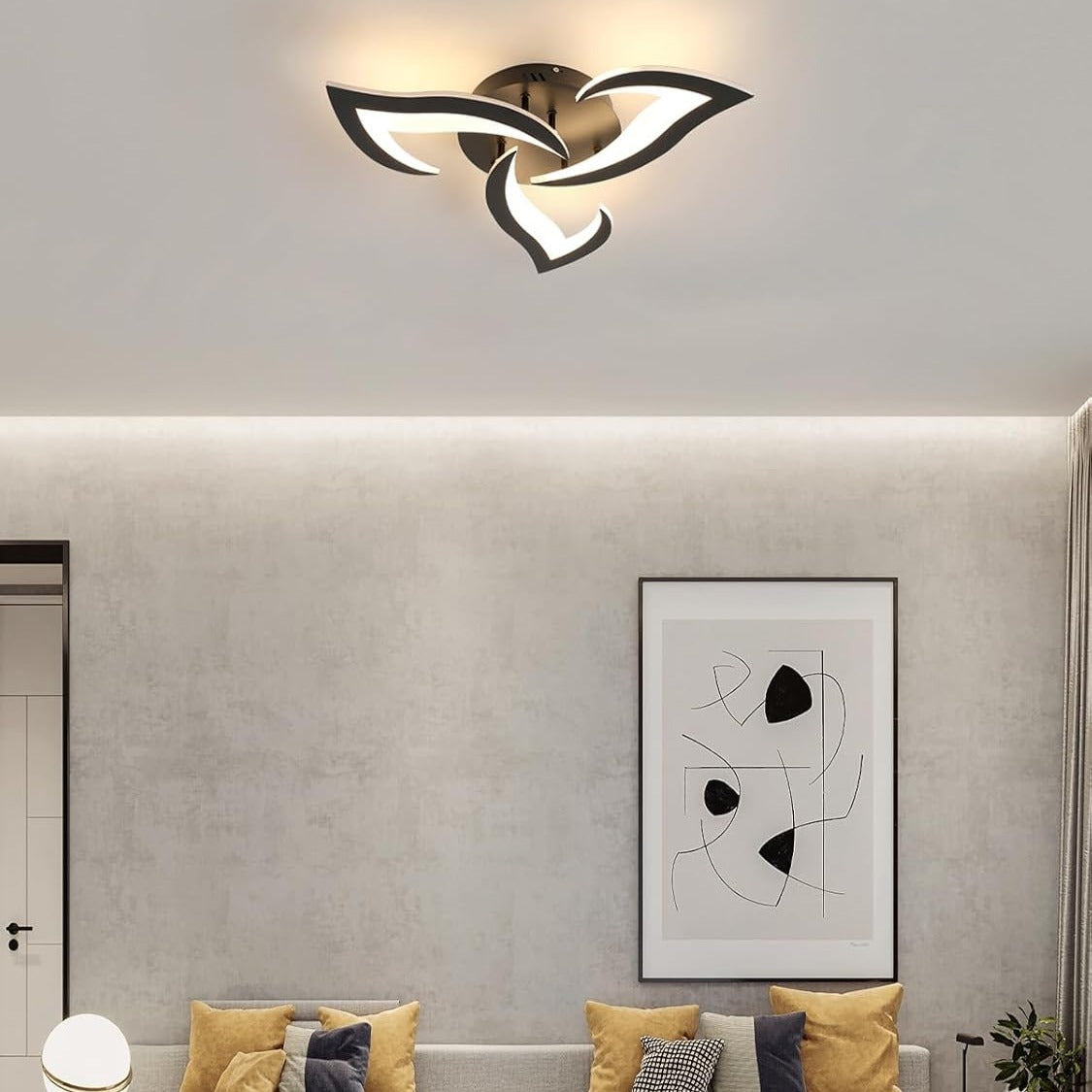 Lustra LED Mini Narcisse Black Echivalent 250W Telecomanda