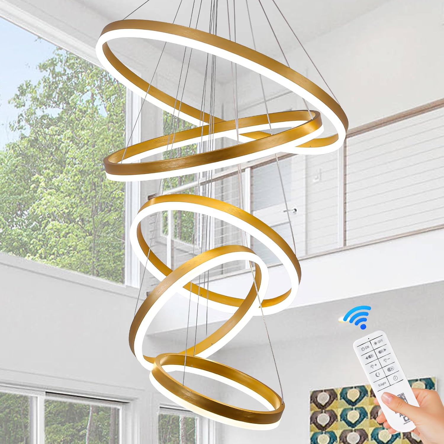 Lustra LED WONDERLAND Gold 5 Segmente Echivalent 1200W Telecomanda