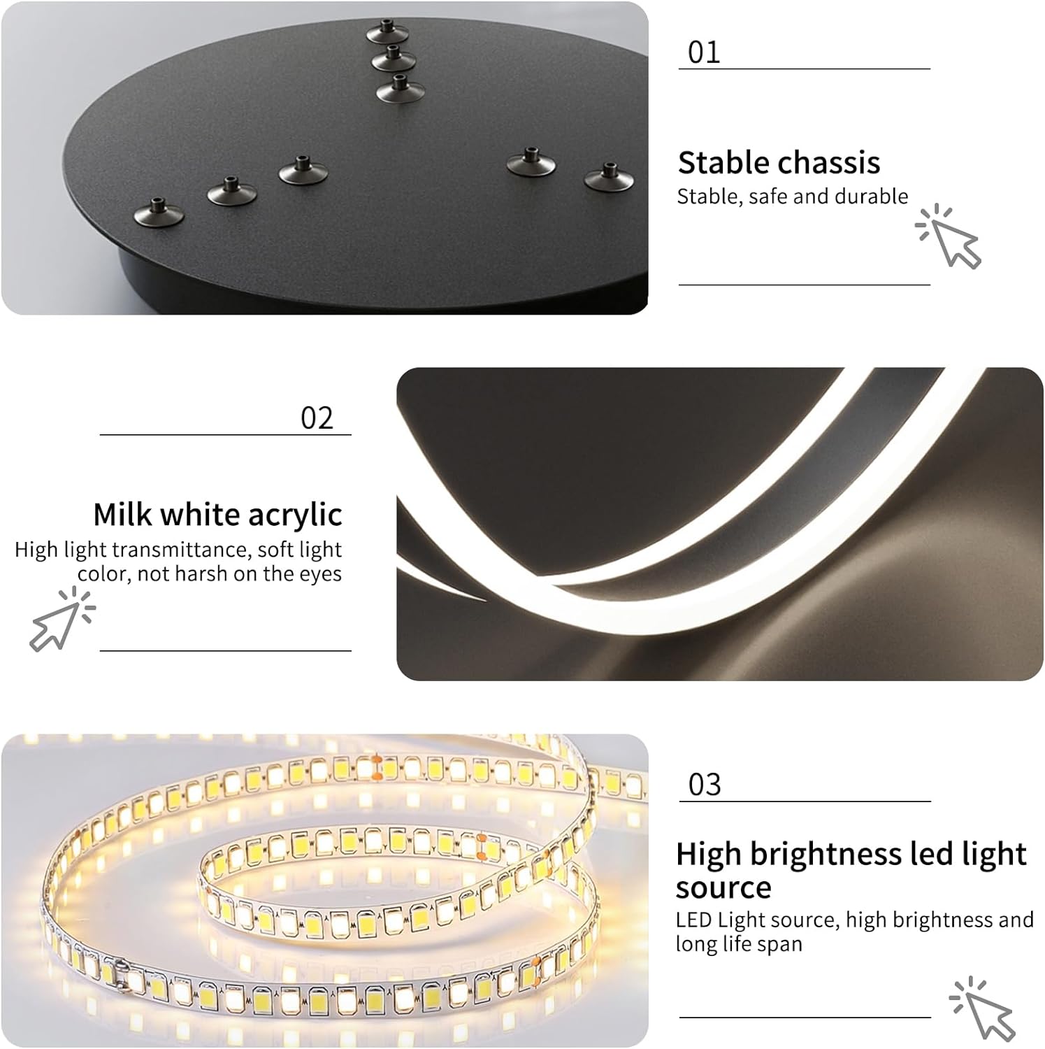 Lustra LED 308W KING Black 3 Segmente Telecomanda