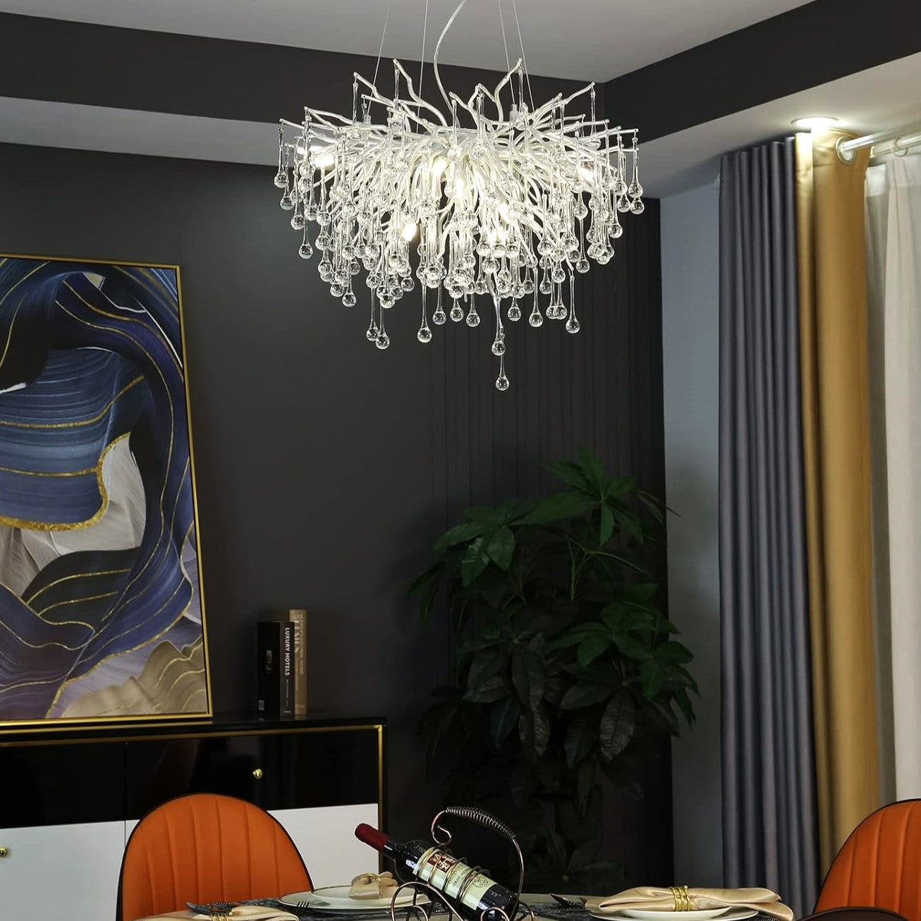 Candelabru Cristal LUXURY Silver Tears 45CM