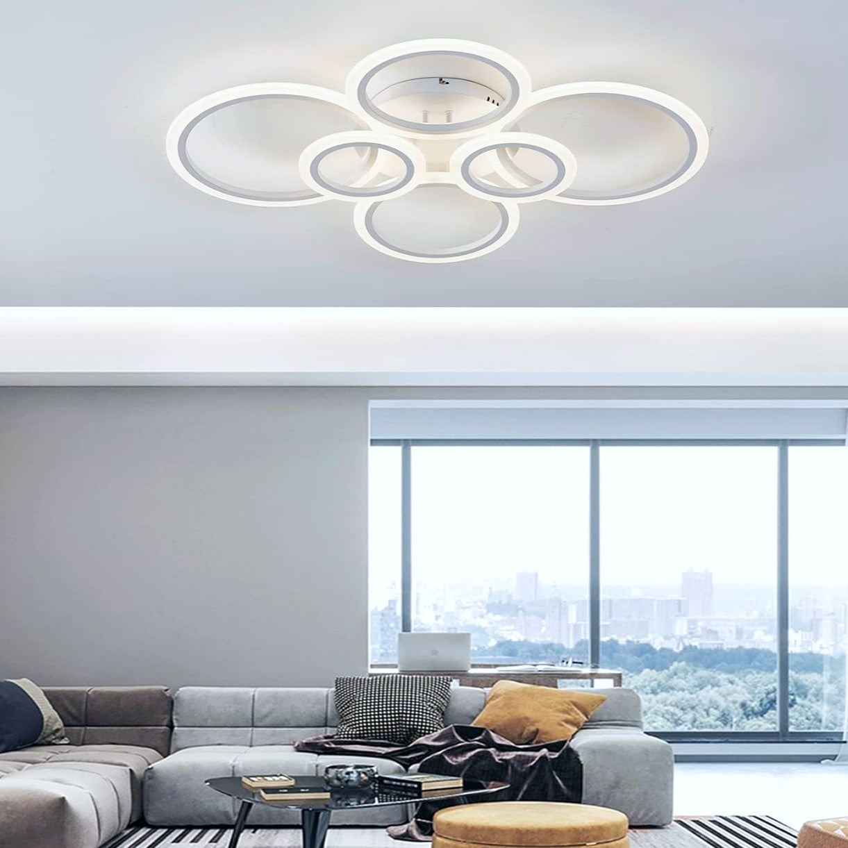 Lustra LED 4+2 CIRCLE MAXI ALB SMART Echivalent 600W