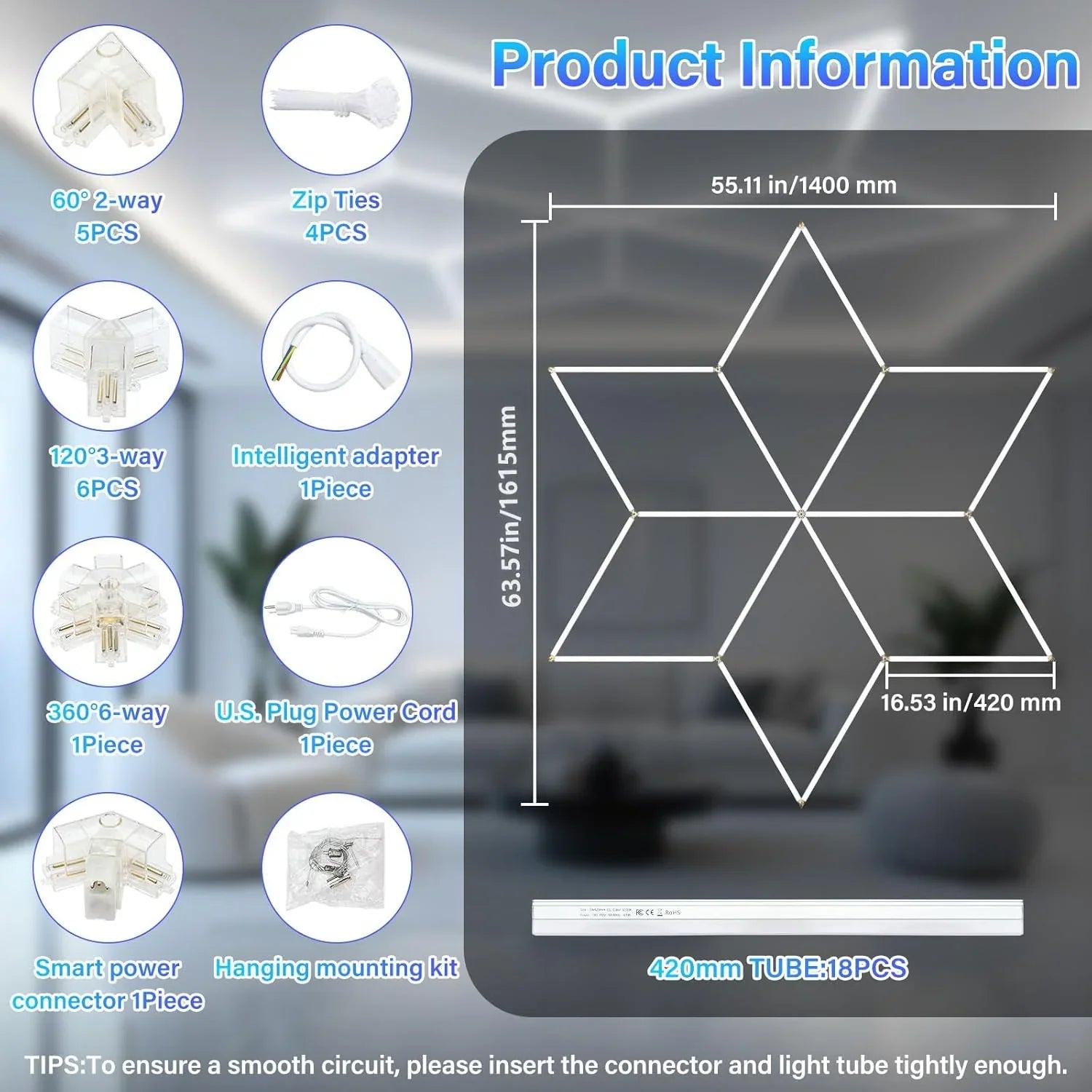 Plafoniera LED Forma Stea RFAN Lumina Rece 162x140CM Echivalent 1000W