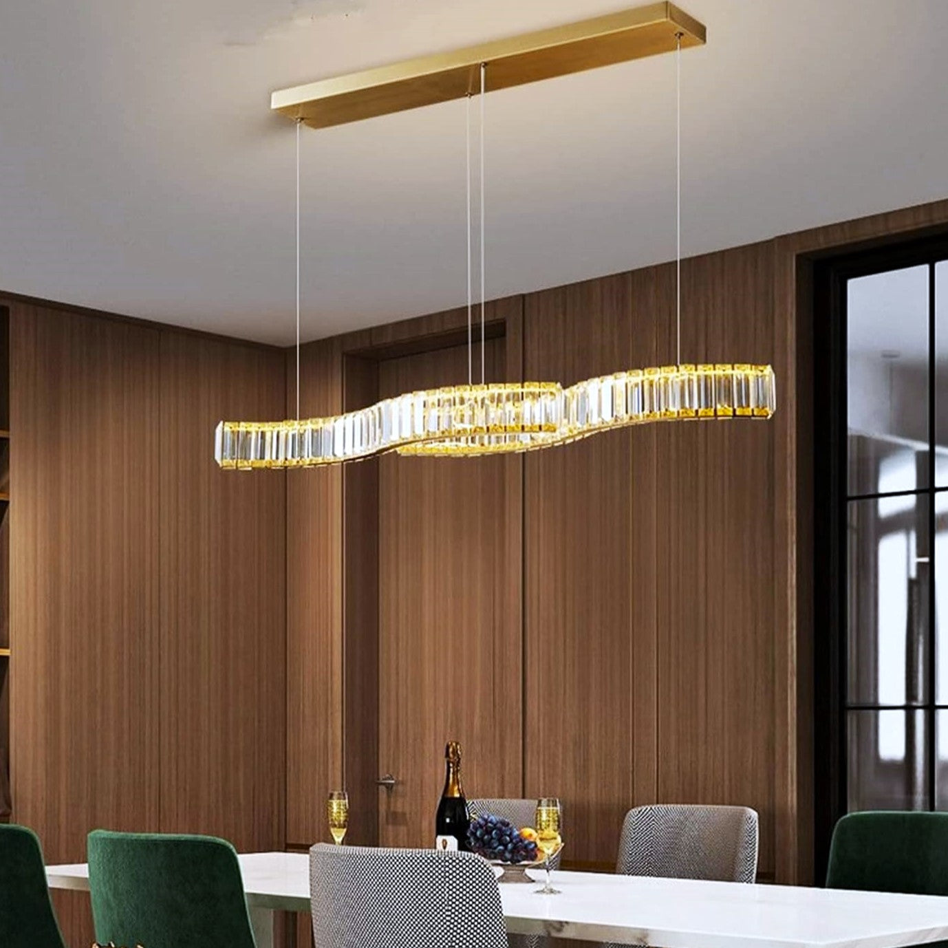 Lustra LED Cristal Suspendata TWO WAVE Echivalent 400W