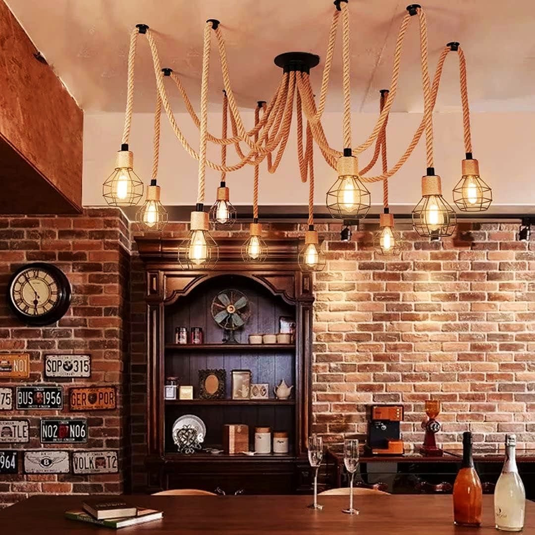 Lustra Vintage SPIDER ROPE 10xE27