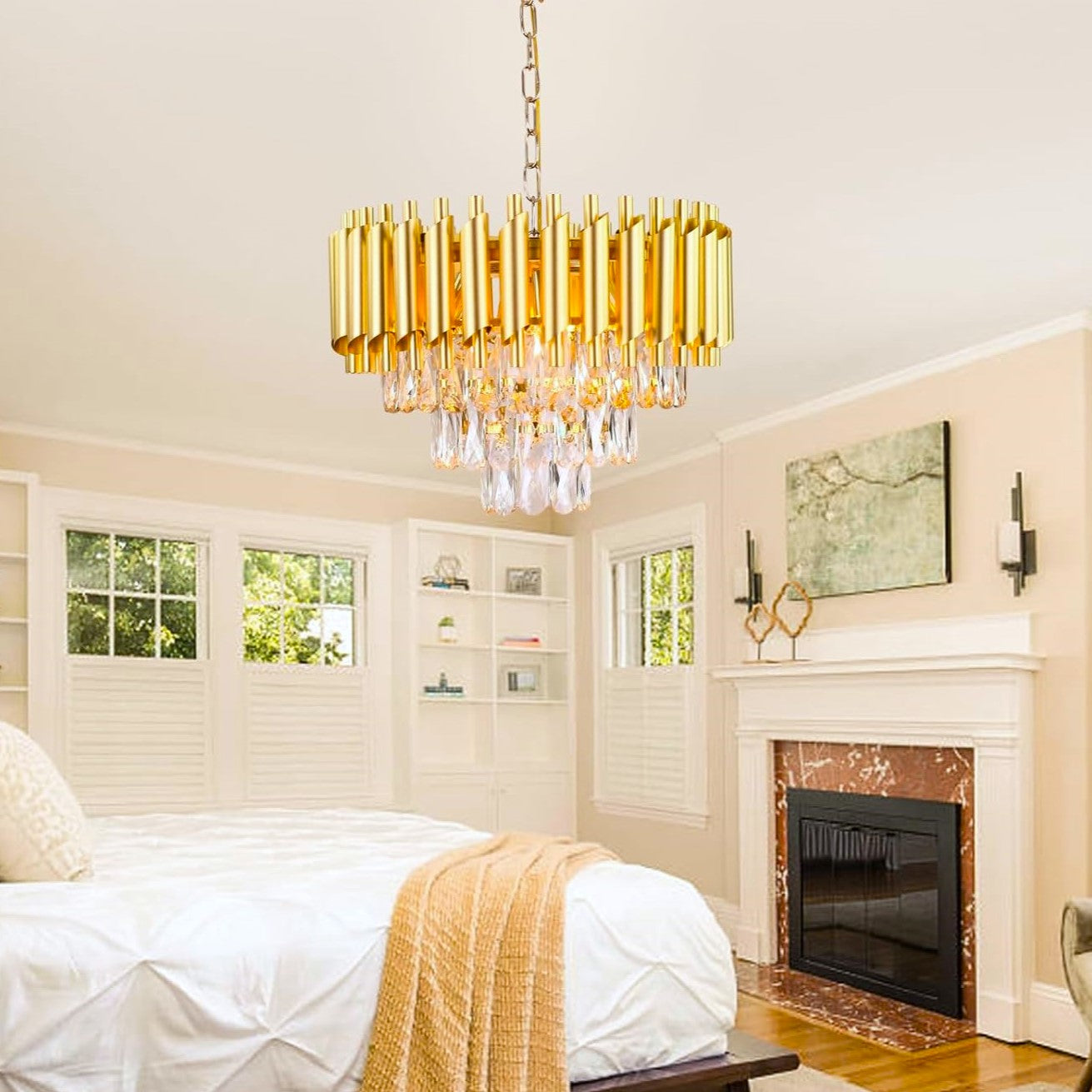 Candelabru Cristal Golden Panther 300mm