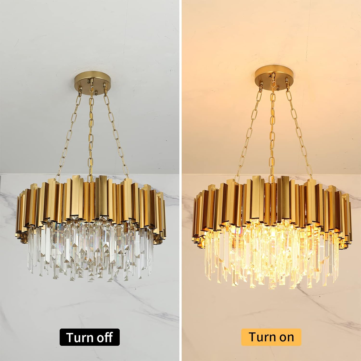 Candelabru Cristal GLORY GOLD GRANDE 500mm