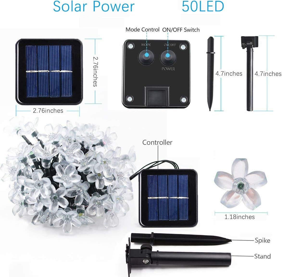 Instalatie LED Flowers Liniara SOLARA 50 LED-uri 6.5m