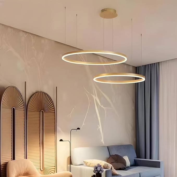 Lustra LED WONDERLAND Gold 2 Segmente Mobile Echivalent 500W Telecomanda