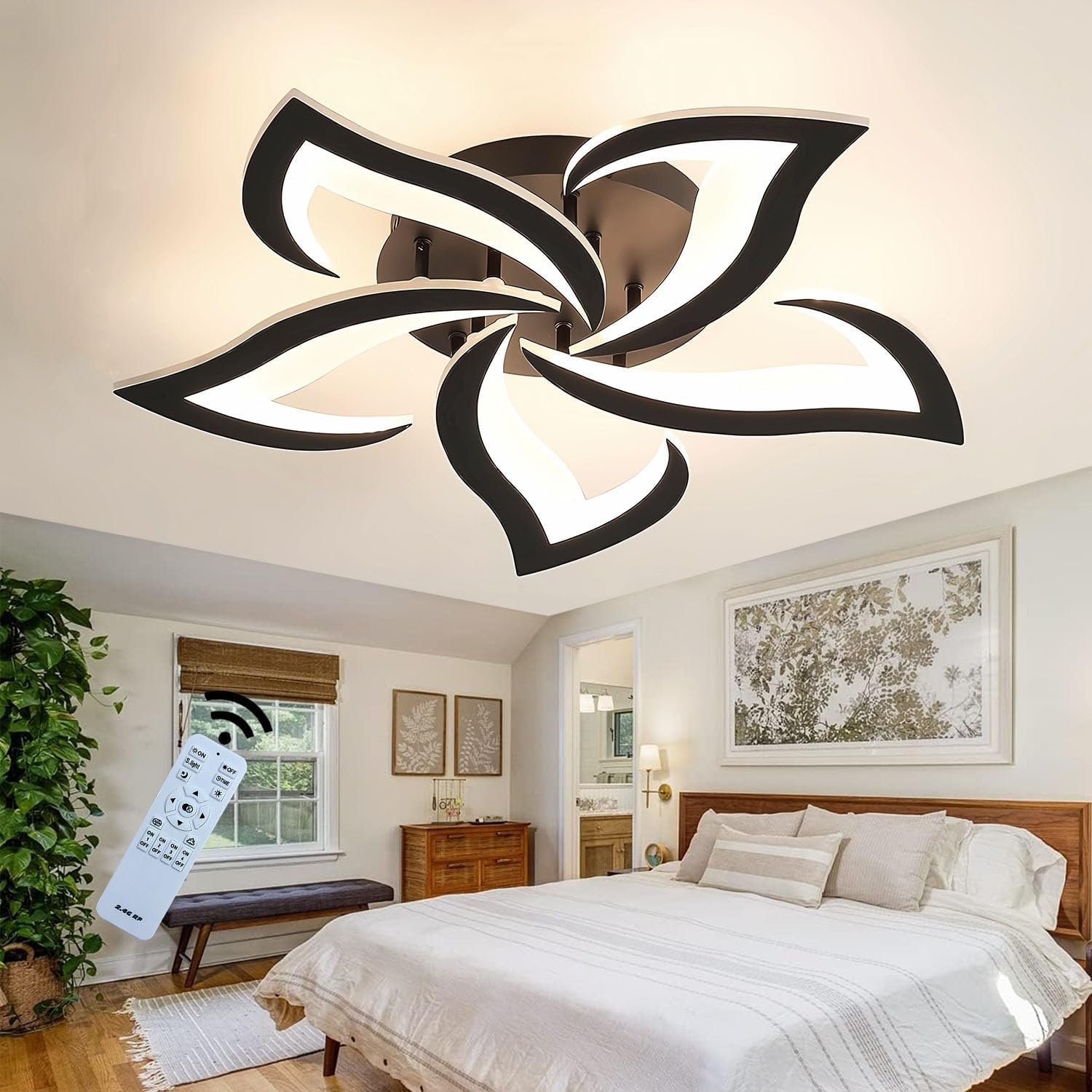 Lustra LED NARCISSE BLACK Telecomanda Echivalent 500W