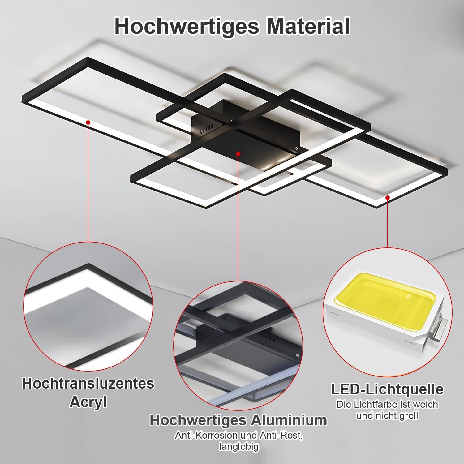 Lustra LED Modern Black Rectangle Echivalent 800W Telecomanda