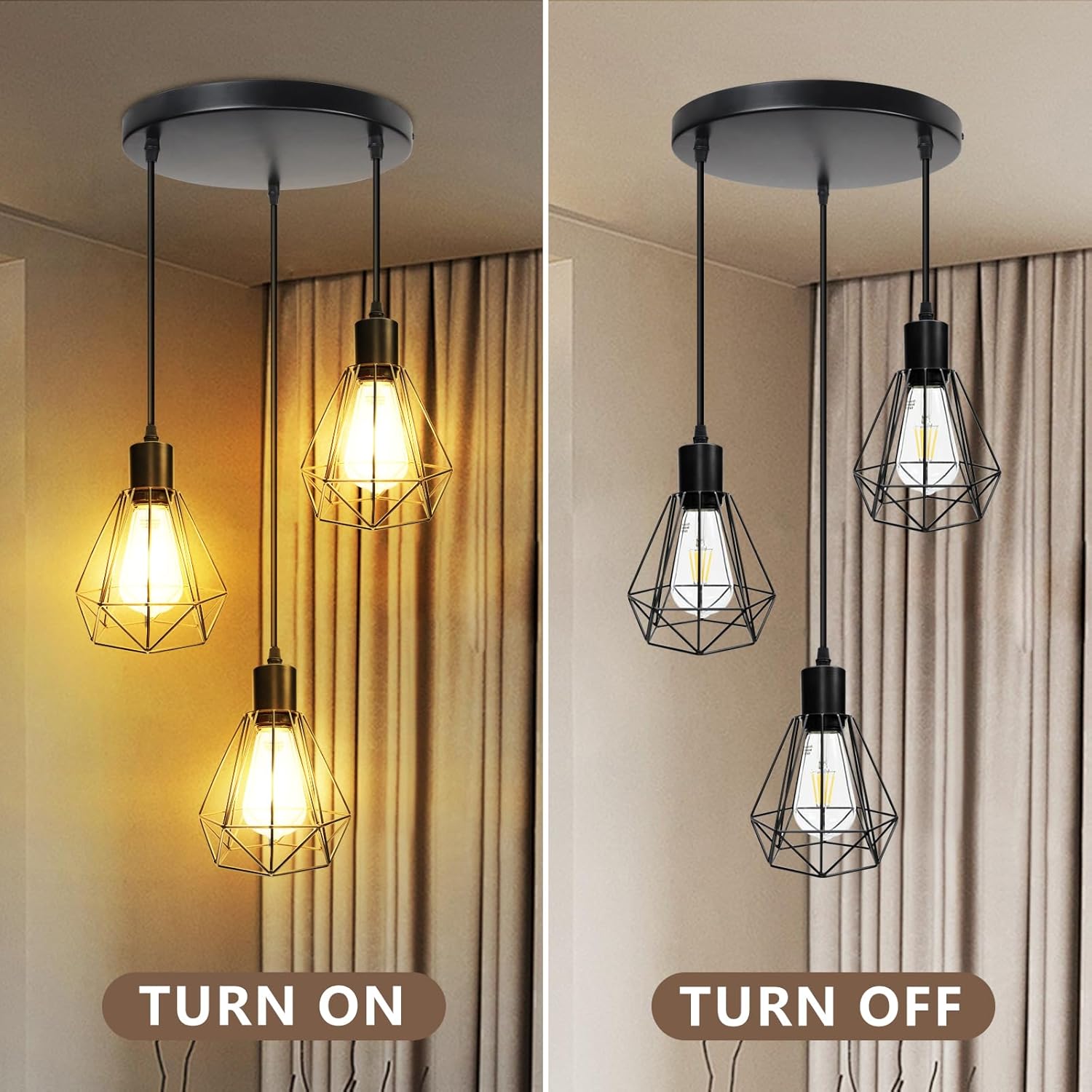 Lustra ELLI Vintage Black Suport Rotund