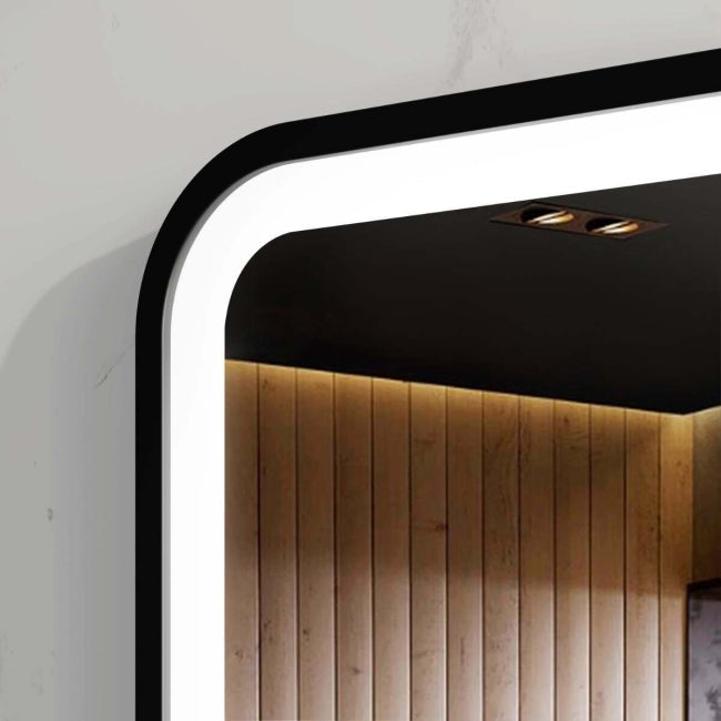 Oglinda LED 45X60cm Rama Neagra cu Functie Dezaburire si Touch