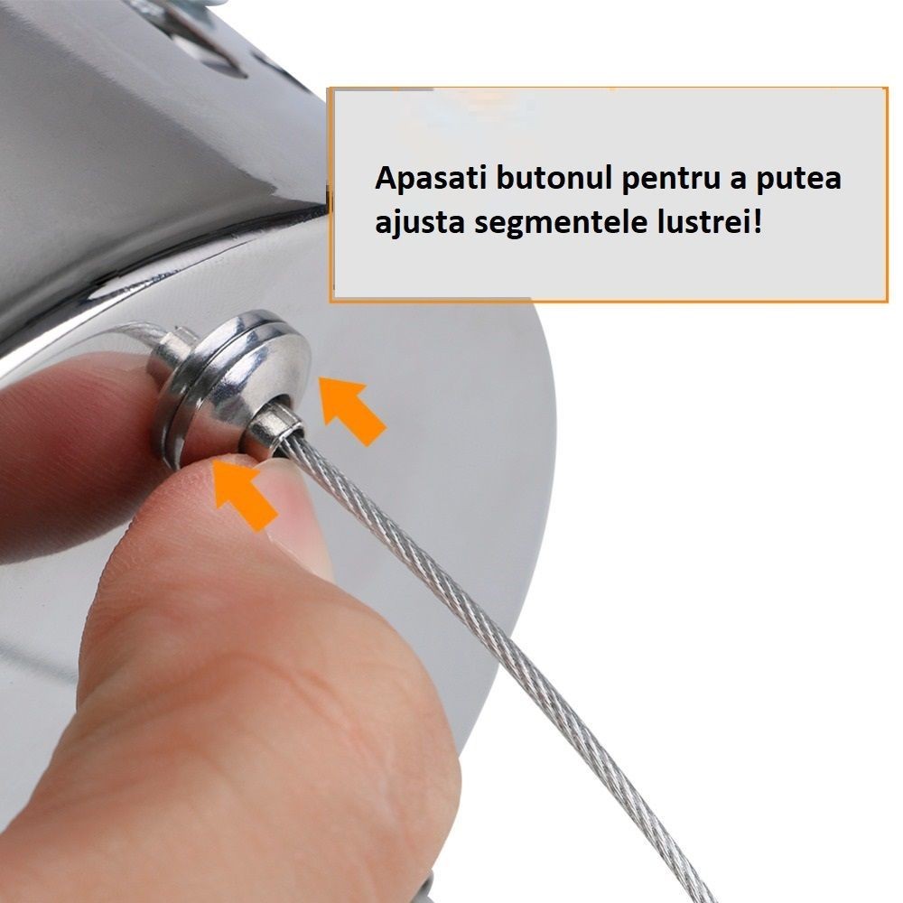 Lustra LED 140W Cristal 3 Segmente Patrate Telecomanda