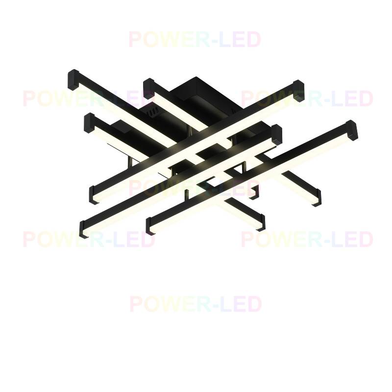 Lustra LED 6 LINES Design Black SMART Echivalent 500W Telecomanda