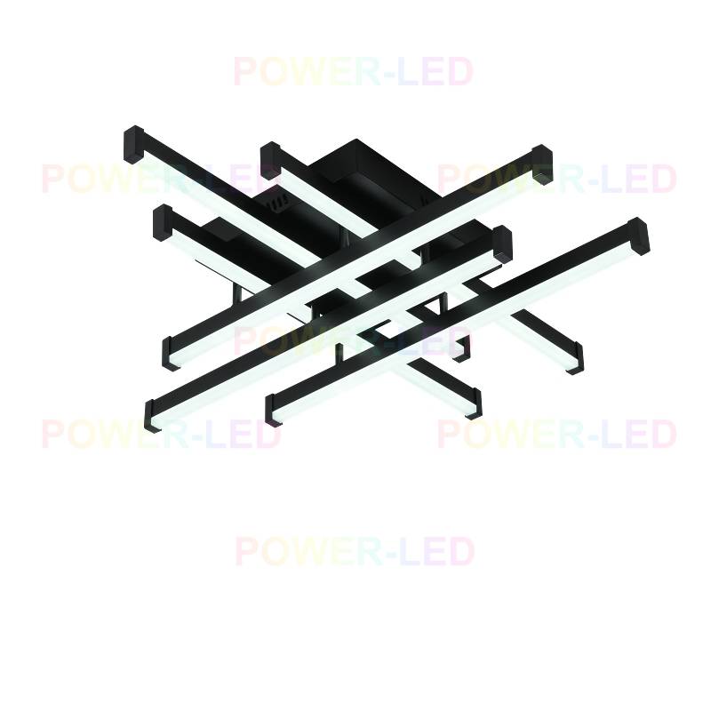 Lustra LED 6 LINES Design Black SMART Echivalent 500W Telecomanda