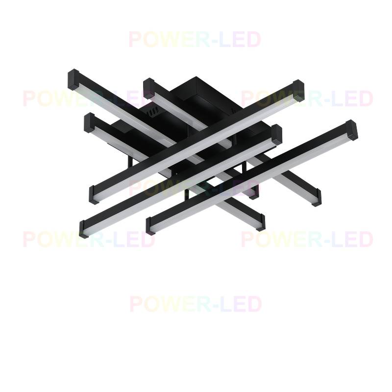 Lustra LED 6 LINES Design Black SMART Echivalent 500W Telecomanda