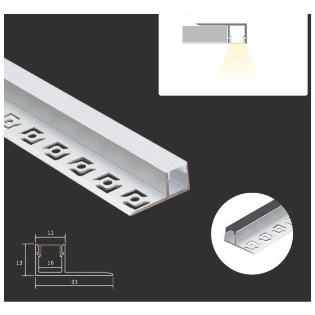 Profil Banda LED de Capat Incastrat Sub Tencuiala 2M