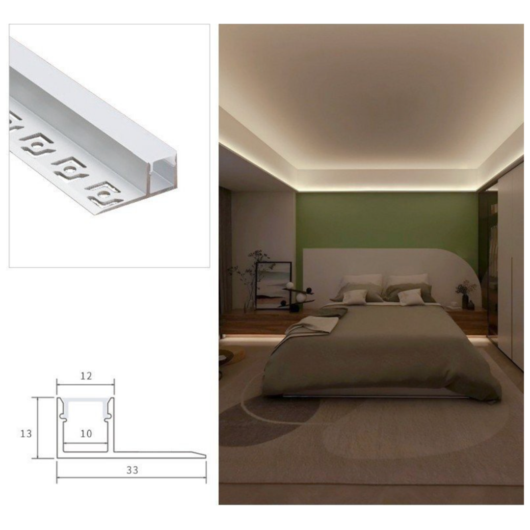 Profil Banda LED de Capat Incastrat Sub Tencuiala 2M