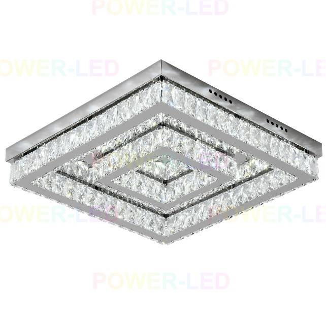 Lustra LED TWO SQUARE Cristal Echivalent 500W Telecomanda