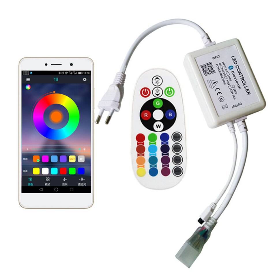 Controller Banda LED RGB Bluetooth + Telecomanda IR 220V