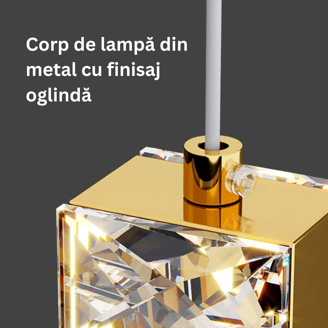 Lustra LED Luxury Crystal Golden Vianore