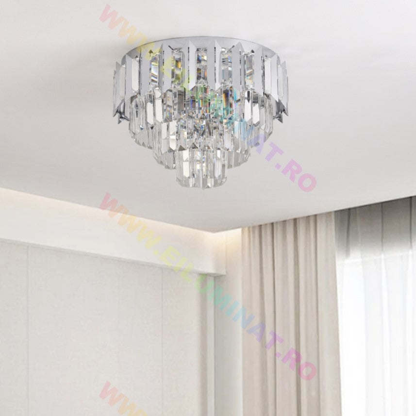 Lustra LED SILVER SHINE Cristal Echivalent 400W Montaj Aplicat/Suspendat