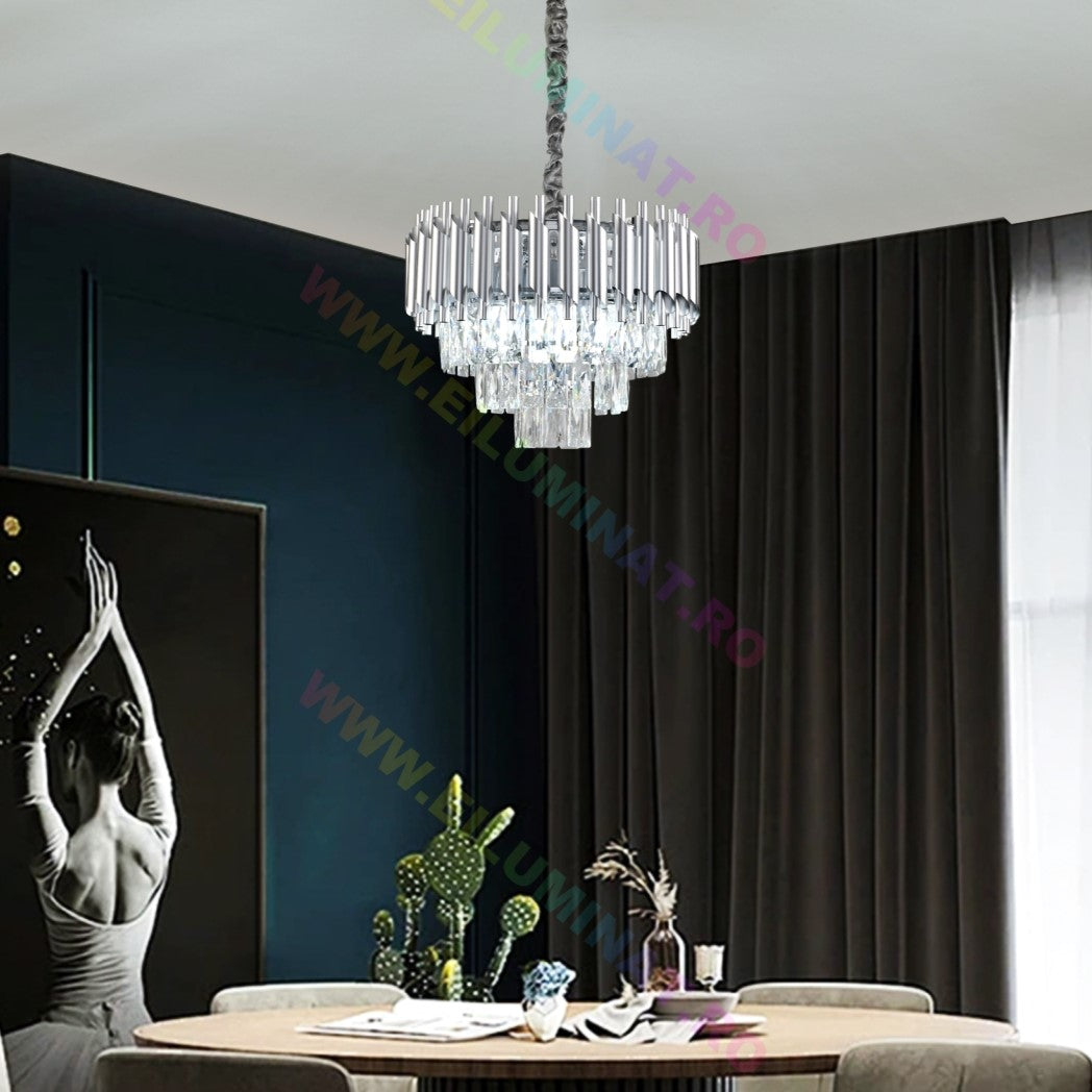 Candelabru Cristal Silver Panther 400mm