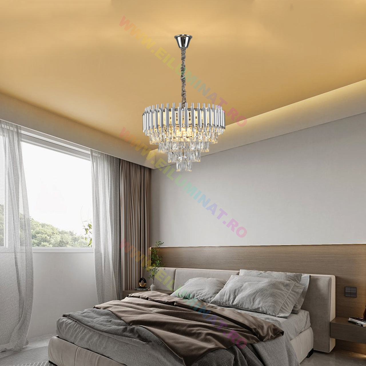 Candelabru Cristal Silver Panther 500mm