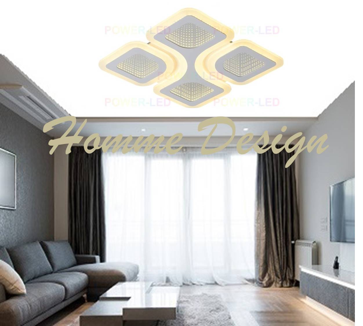 Lustra LED MIRROR MOLLY Echivalent 600W Telecomanda