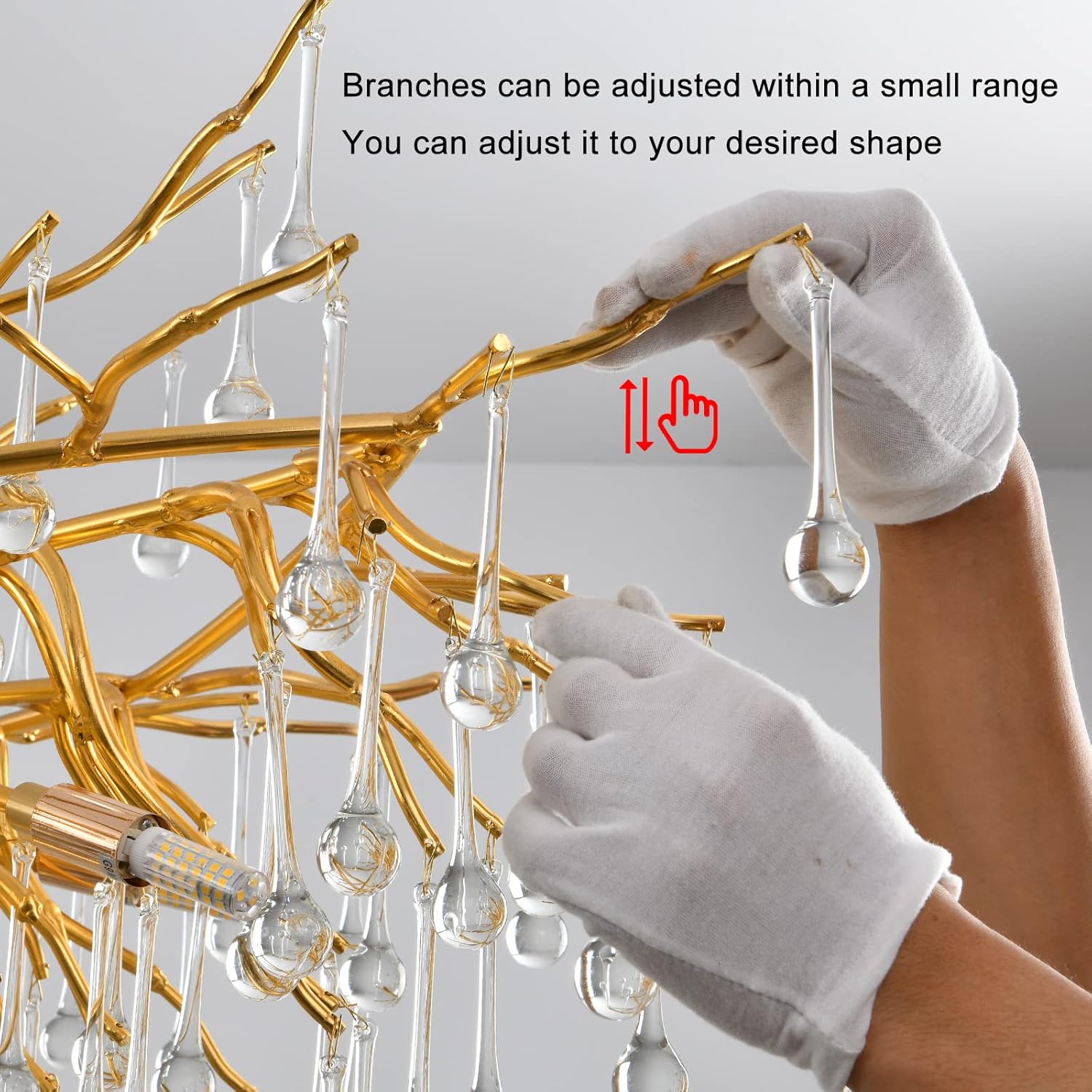 Candelabru Cristal LUXURY Golden Tears 160x50cm