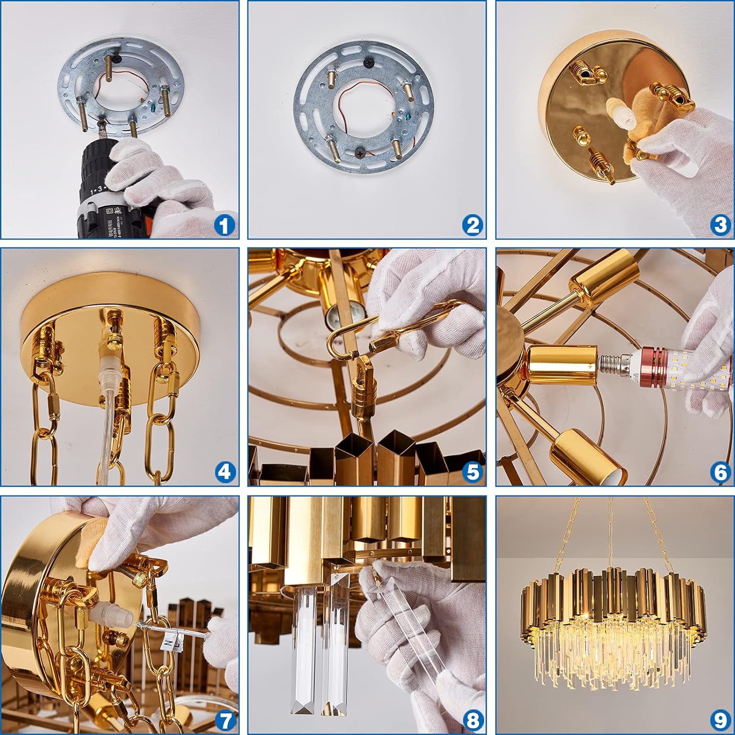 Candelabru Cristal GLORY GOLD GRANDE 500mm