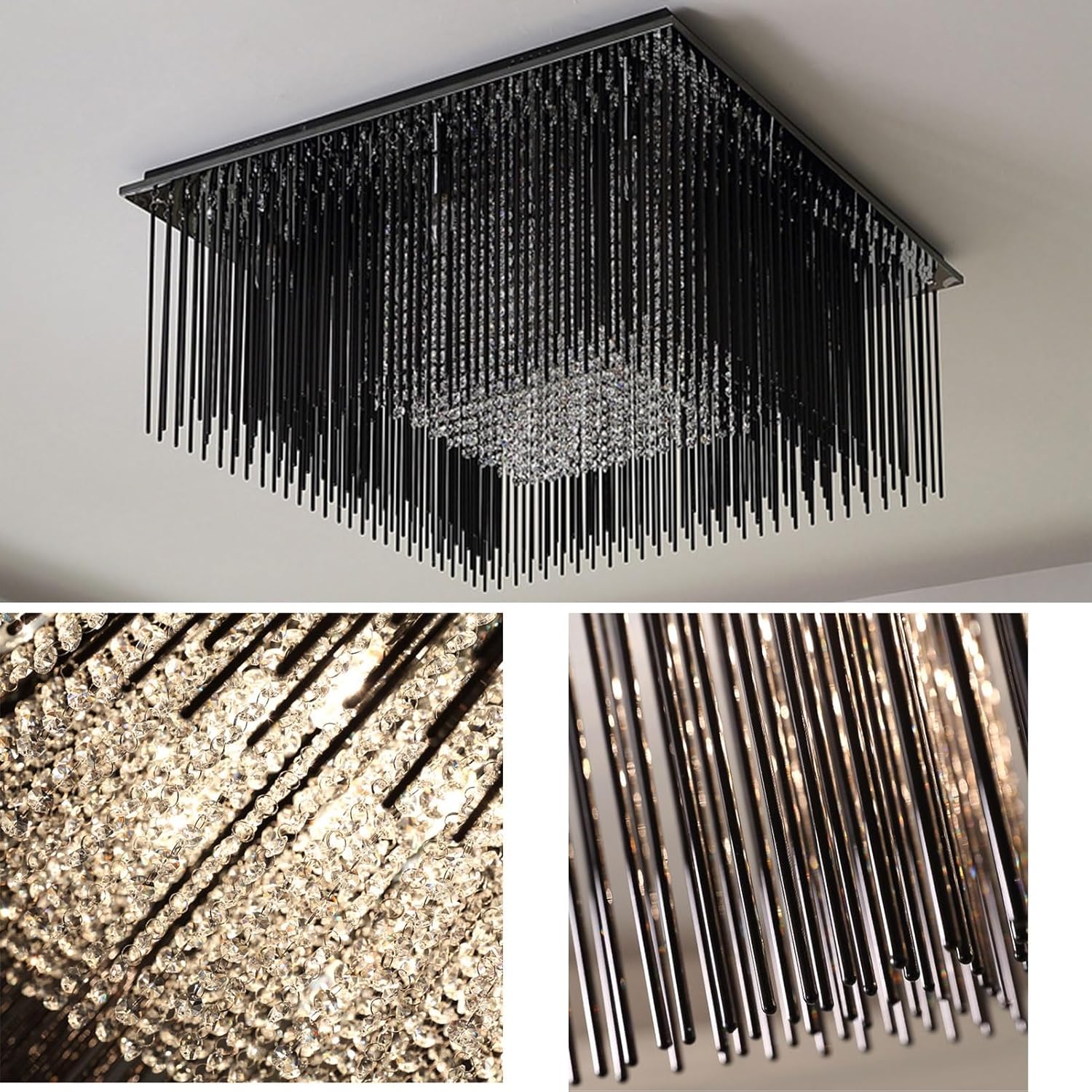 Candelabru Aplicat Cristal Luxury Black Beauty Square