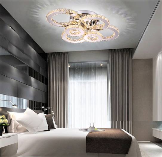 Lustra LED 4+2 CIRCLE Chrome Cristal Echivalent 800W Telecomanda