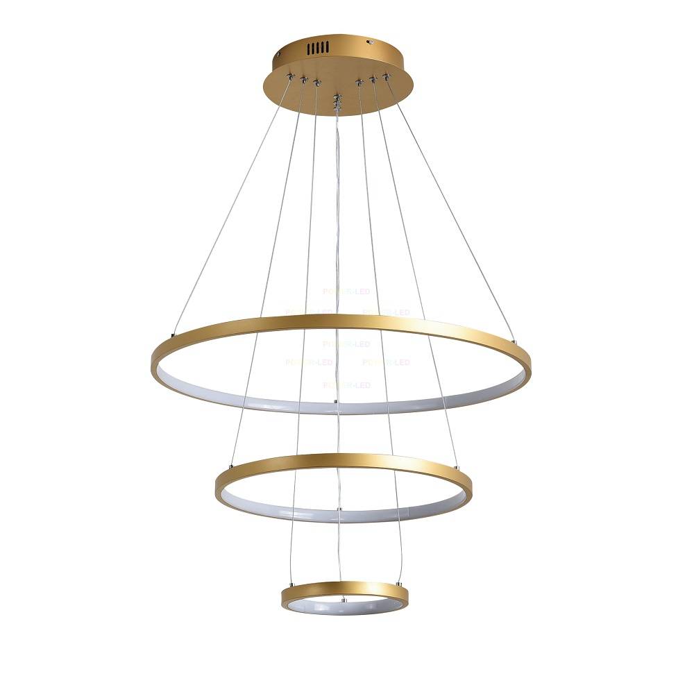 Lustra LED WONDER Gold 3 Segmente Echivalent 600W Telecomanda