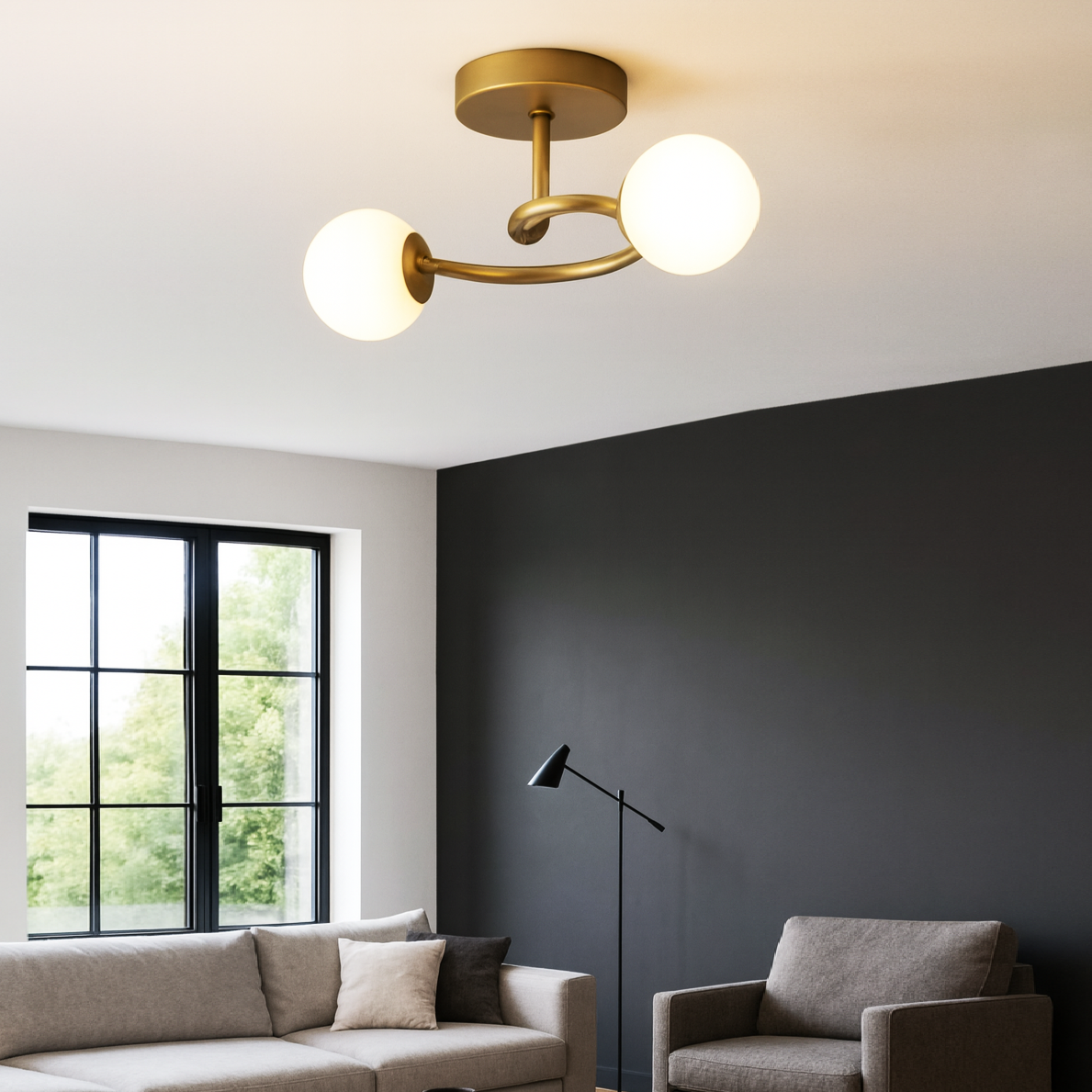 Lustra Abajur 2xE27 Gold Elegance