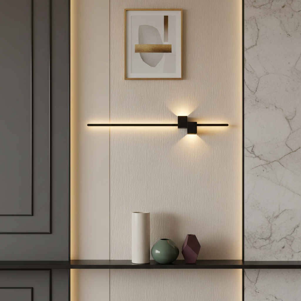 Aplica LED MILO LINES 28W Neagra Echivalent 200W