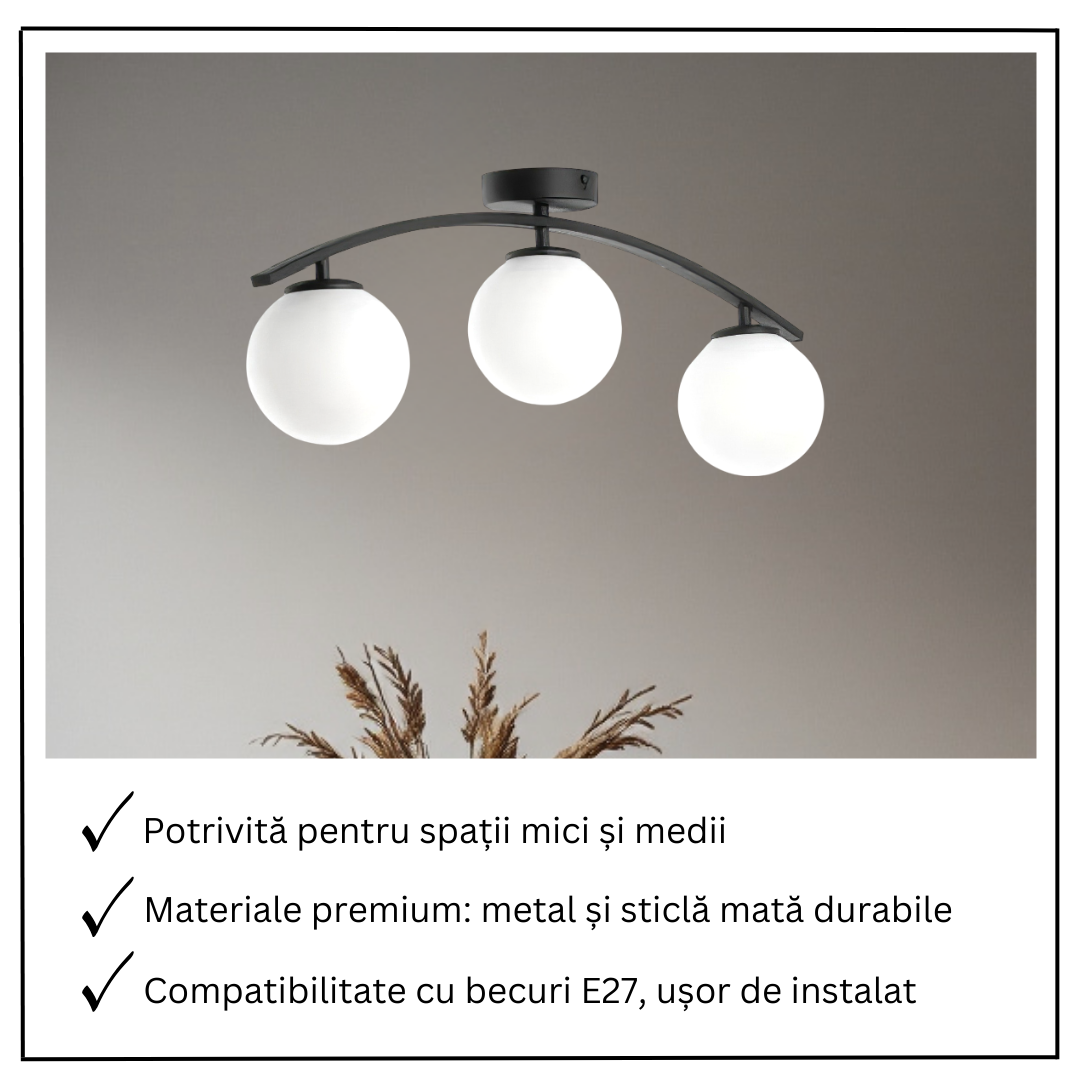 Lustra Abajur MAT 3xE27 Arc Halo