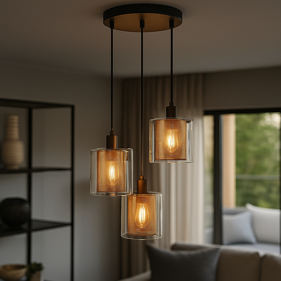 Lustra Suspendata 3xE14 Cooper Black