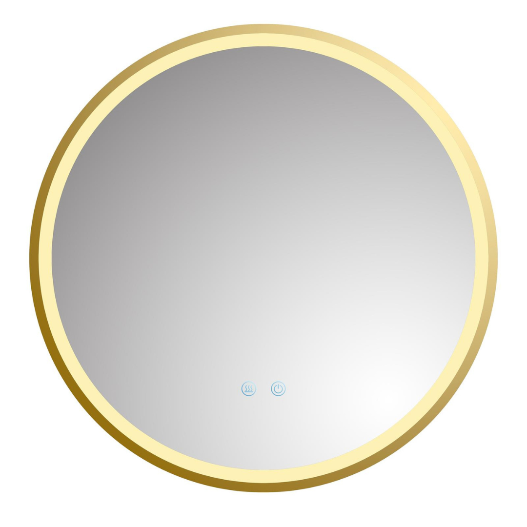 Oglinda LED Rotunda 60cm Aurie cu Touch Dezaburire si 3 Lumini