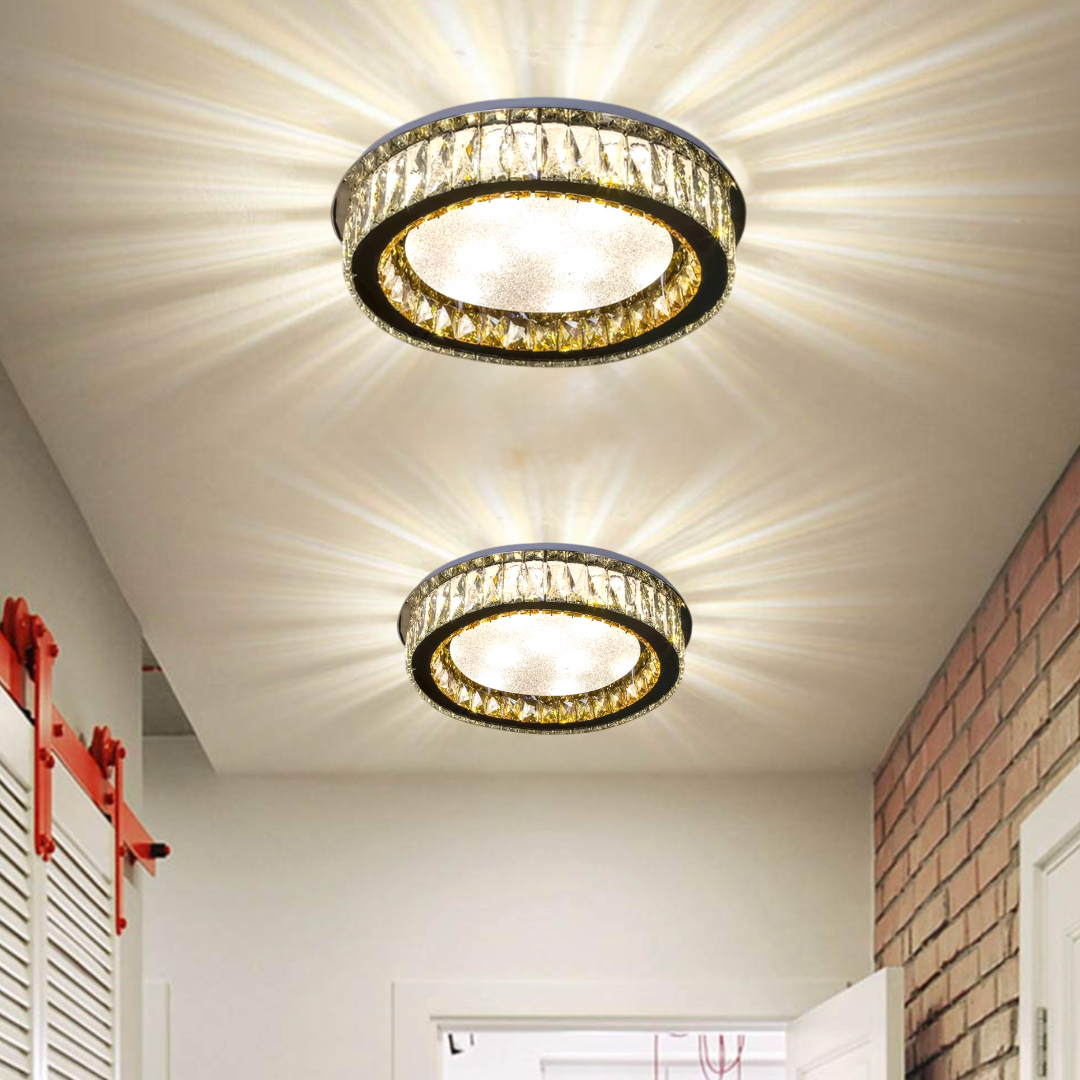 Lustra LED Cristal Aplicata Glamour Halo Telecomanda 50-80CM