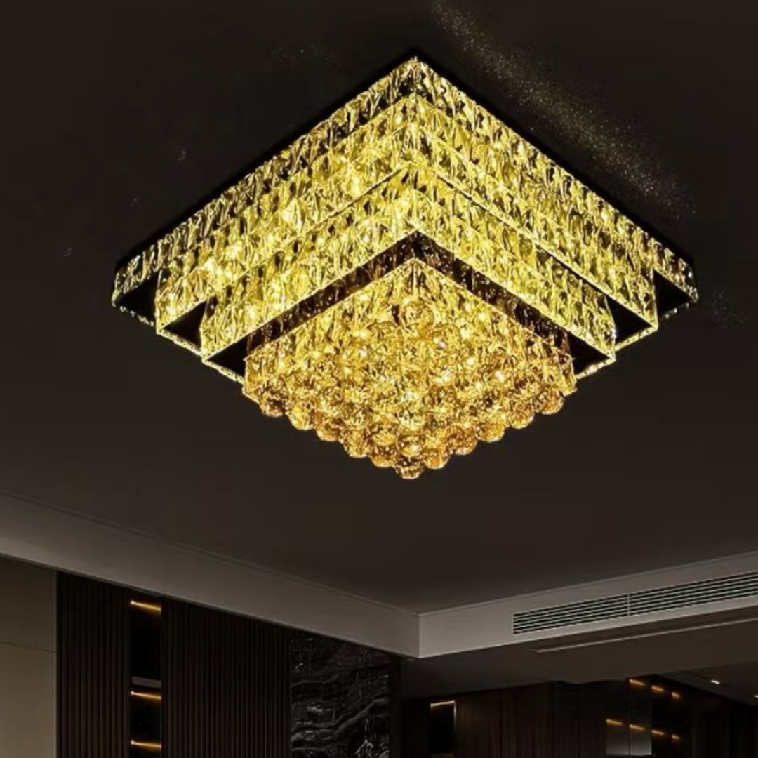 Lustra LED Cristal Aplicata Imperial Square Telecomanda