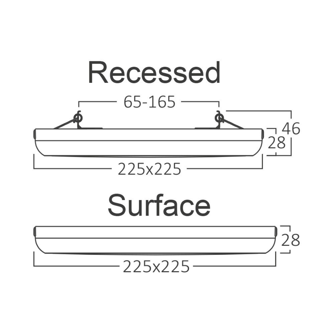 Plafoniera LED Baie 20W 22.5cm Square IP40 3 Lumini Echivalent 200W