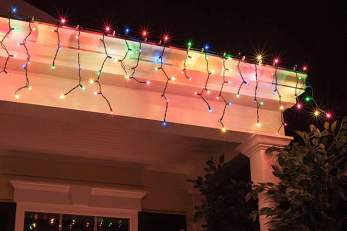 Instalatie LED Perdea Turturi 144 LED-uri 4.5x0.6m fir negru Diverse Culori