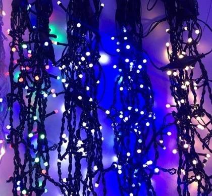 Instalatie LED Perdea Ploaie 240 LED-uri Hexagon 5x1m Fir Negru cu Flash-uri