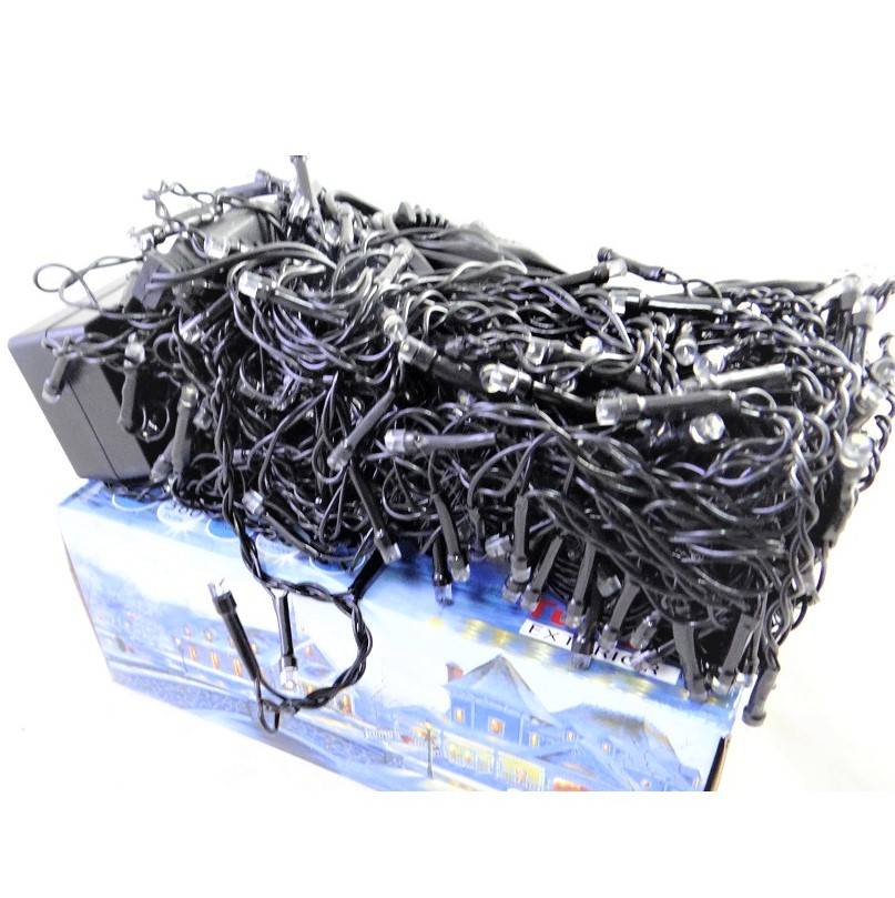 Instalatie LED Perdea Ploaie 360 LED-uri Hexagon 8x1m fir negru Diverse Culori