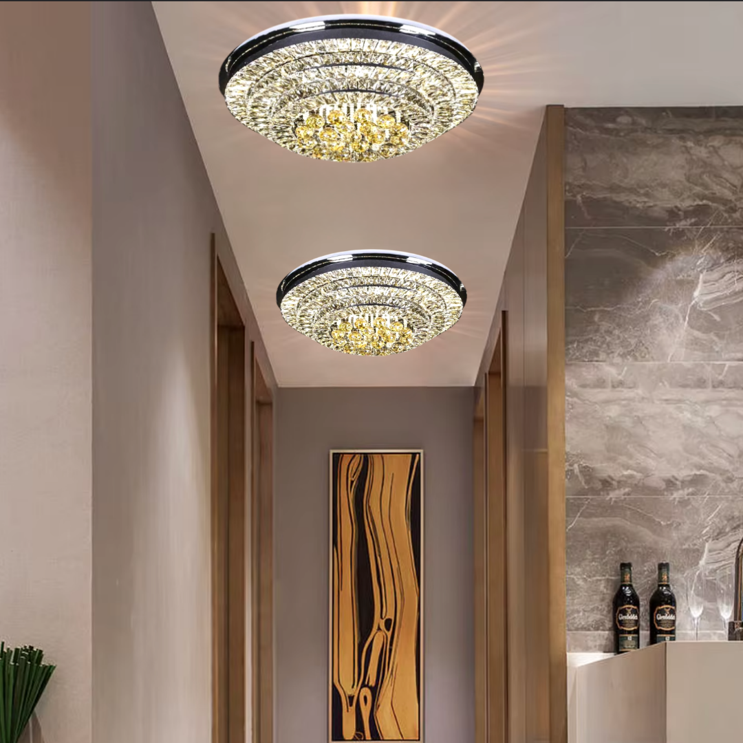 Lustra LED Aplicata Crystal UFO Telecomanda