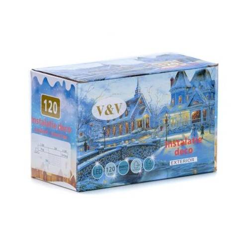 Instalatie LED Perdea Ploaie FLASH 120 LED-uri 3x1m Fir Alb Diverse Culori