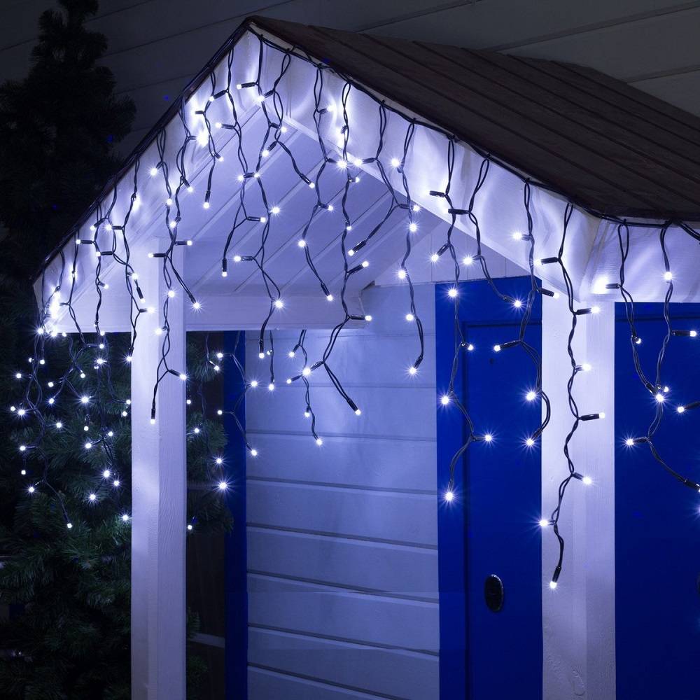 Instalatie LED Perdea Turturi 240 LED-uri Hexagon 8x0.6m fir negru Diverse Culori - PL8034